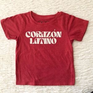 Red "Corazón Latino" Kids Graphic Tee-size 5T